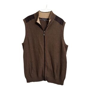 Roundtree & Yorke Men’s XLT Vintage Sweater Vest – Brown Cotton/Acrylic Blend